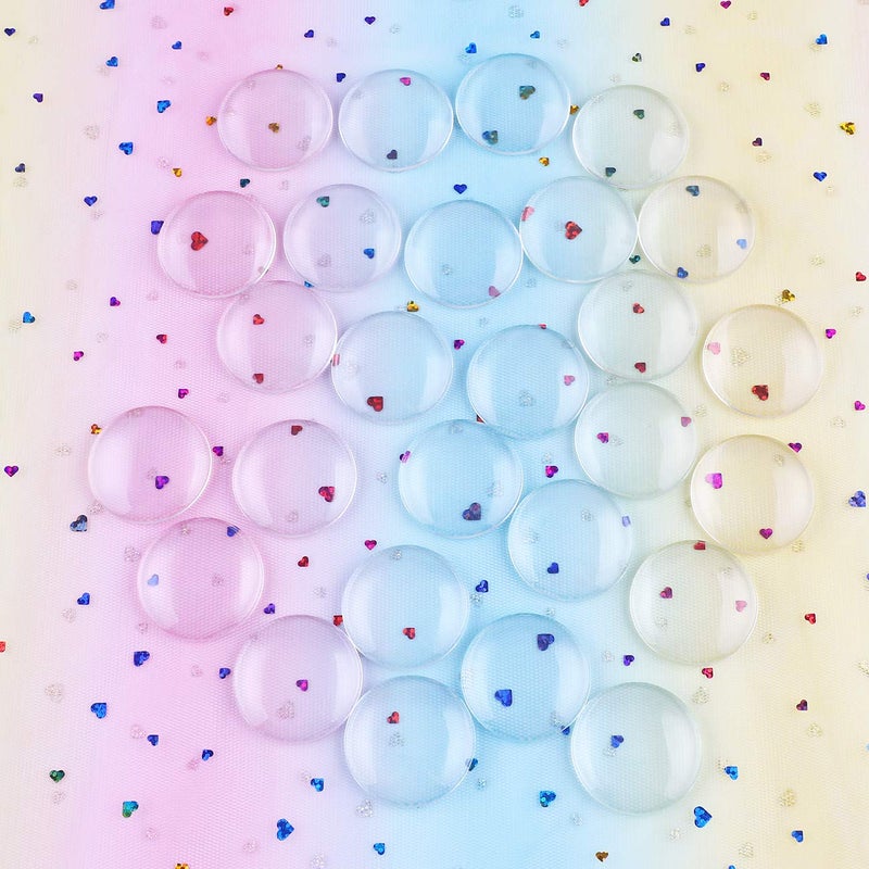 HAUTOCO 27pcs 35mm Clear Glass Cabochons 1 3/8" Inch Glass Dome Cabochon Tiles, Non-calibrated Round for DIY Cameo Photo Jewelry Making - Image 3